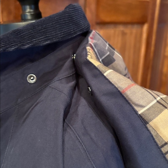 Vintage Barbour Beaufort Jacket Dark Blue Hooded Raincoat A960 XL - Picture 10 of 15